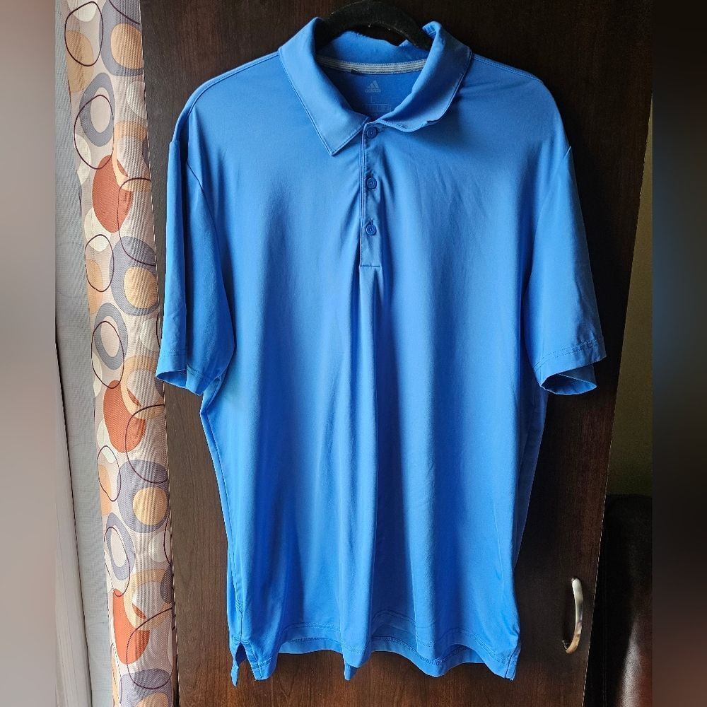 Adidas Men's Vibrant Blue Polo Shirt Size Large.